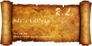 Réz Lúcia névjegykártya